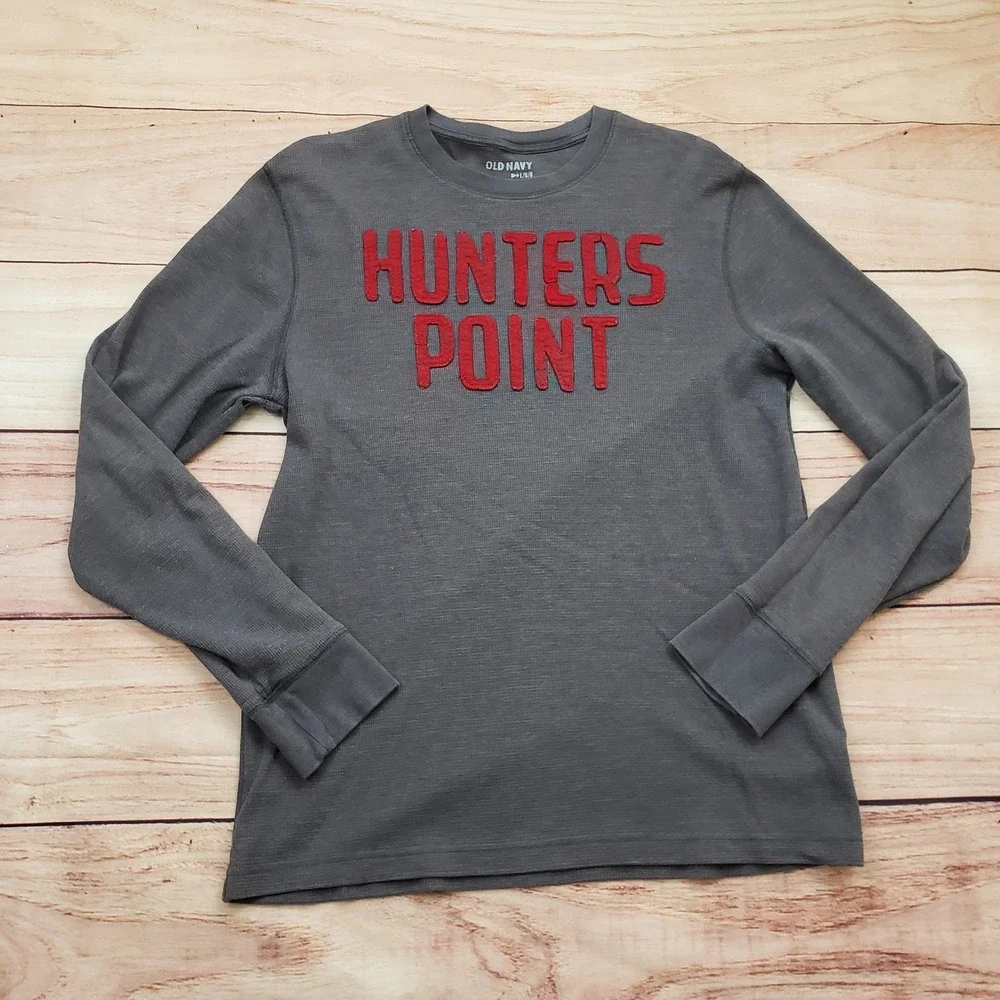 Old Navy Hunters Point Shirt Mens Large Gray Long Sleeve Pullover Crewneck Top
